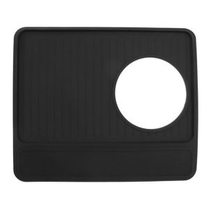 Tapis Machine à Café 2 En 1, 65x40cm - Silicone Antidérapant, Résistant à La Chaleur, Avec Dégouttoir Amovible (noir) - 8