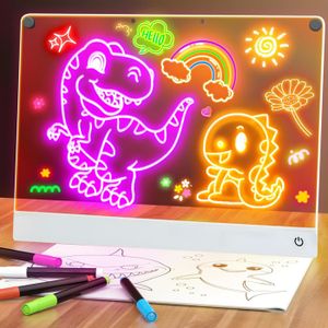 Tablette Lumineuse à Dessin LED 30x20 Cm – 7 Stylos Néons, Effaçable, Pour Enfants, Déco Ou Bureau - 5