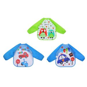 HABI 3 ou 4 Pi/èces Bavoir /à Manches Dossards Pour B/éb/és Alimentation Imperm/éables /à leau Souple avec 1-3 ans 1