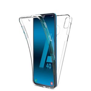 Compatible Samsung A40 Coque de Protection Antichoc 3 en 1 Ultra Mince Anti-Rayures Protection 360 degrés 360 Coin Intégral Full Protection+Film Protection en Verre trempé écran-Noir Rouge 