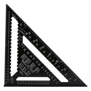 bricoleur noir graduation métrique en plastique charpentier Règle de mesure multi-angles pour bricolage 