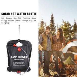 TENTE DE DOUCHE Accessoire Camping,Sacs de douche pliables en PVC,20l,60x30cm,sac de rangement Portable pour énergie solaire,chauffage de l'eau