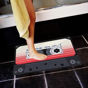 TAPIS DE BAIN  HURRISE Tapis de salle de bain Cuisine de salle de bains de tapis absorbant l'eau antidérapant d'impression de bande vintage (4 #)