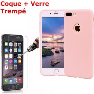 COQUE - BUMPER Coque Silicone pour iPhone 7 /8 Rose Antichoc + 2 