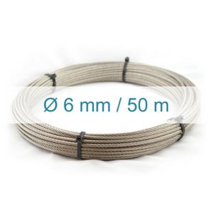 Cable 5mm inox 316 Souple 7x7 inox 316 Couronne 10m A4 Longueur 10m 20m 50m 70m 100m Rouleau 100m 250m