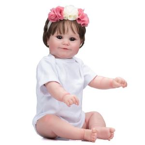 POUPÉE Pinky Reborn Adorables Bébés Souriants Fille 20 pouces 50 cm Corps en Tissu Yeux Marron Poupées Bébé Réalistes Cadeau