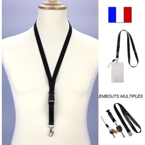 Cordon Lanière Keychain Tour de Cou Porte Badge Clés Haute Qualité Porte  clé Bleu marine