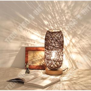 Webmarketpoint - Lampe de chevet Shabby en bois blanc et pâte de bois 36 cm  - Lampes à poser - Rue du Commerce