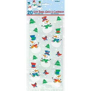 PARTITION Snowman Glee Holiday Cellophane Bags, 20ct