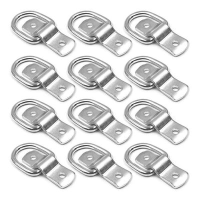 Lot De 12 Anneaux D En Acier + Vis - Ancres De Fixation Lourde - 1/4 De Pouce