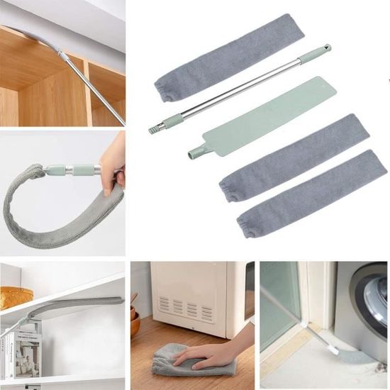 8 Pièces Plumeau Telescopique,Plumeau Lavable Microfibre,Tete De Loup Telescopique Longueur