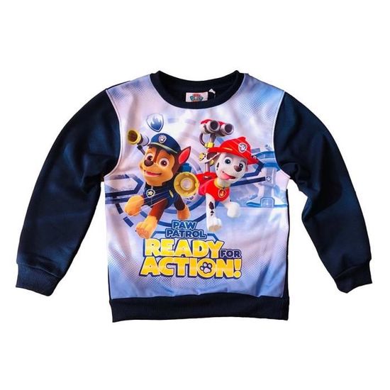 Pat Patrouille Sweat shirt gar on Pull Pat Patrouille Bleu