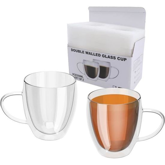 Lot De 2 Verres à Café En Porcelaine - Modèle Maggie, Décorés à La Main, Multicolore, Compatibles Lave-vaisselle Et Micro-ondes