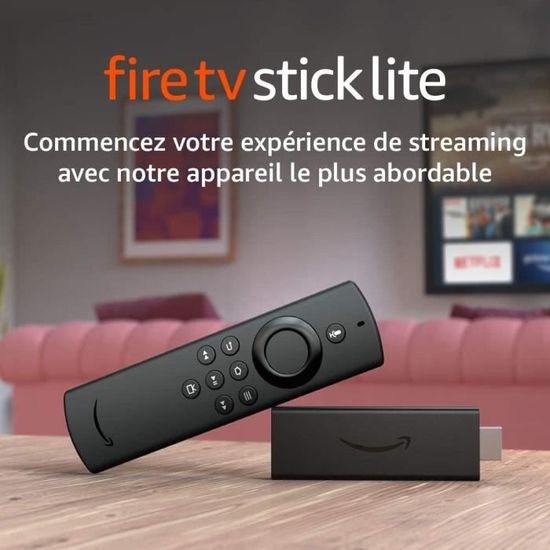 Découvrez Fire TV Stick Lite avec télécommande vocale Alexa | Lite (sans boutons de contrôle de la TV), Streaming HD, Modèle 2020