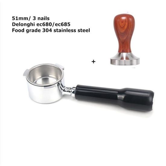 Porte-filtre Expresso Sans Fond Pour Delonghi EC680 EC685 - Bois Palissandre 51mm