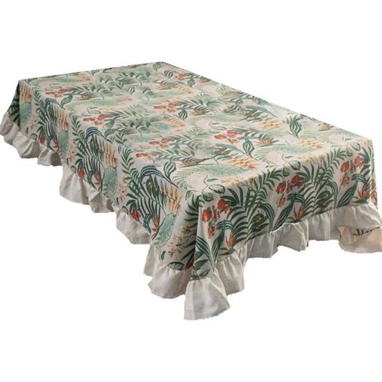 Rectangulaire Lin Nappe Tissu Couvrir Nappe De Table Pour Dessus Pupitre Beige,140 X 260 Cm