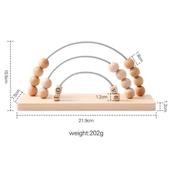 Boulier En Bois éducatif Pour Enfants 2 à 6 Ans - Jouet Mathématique, Comptage, Calcul - 5 Rangées De Perles Colorées, Cadeau Anniversaire