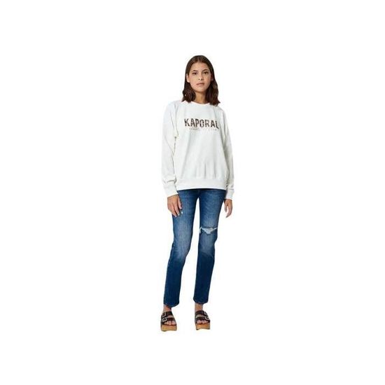 Sweat Kaporal Femme Kaporal Java ecru Kaporal Blanc Coton Vetement Kaporal Blanc Cdiscount Pret a Porter
