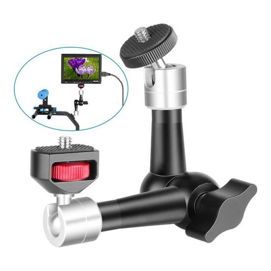 Bras Flexible Neewer Accessoires Bras Magique Articulé Neewer - Double Tête Sphérique - Pince NATO - Charge 5,5kg - 150g - Photo/vidéo Magic Arm Smallrig