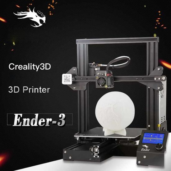 Creality3D Ender-3 Imprimante 3D Imprimante DIY Kit V-slot Prusa I3 220 x 220 x 250mm avec MK10 Extrudeuse 0.4mm Buse Non Assemblé
