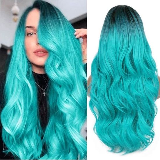 Perruque Cosplay Maomao - Longue Verte Avec Frange, Fibres Synthétiques, Taille Unique