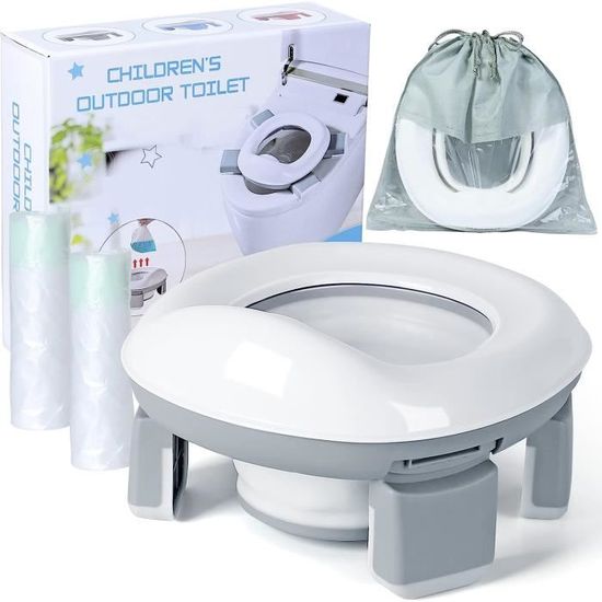 KIDIZ Siège De Toilette Enfant 3 En 1 – Pot D’Apprentissage Confortable Avec Sacs Poubelle Et Récompenses Autocollants