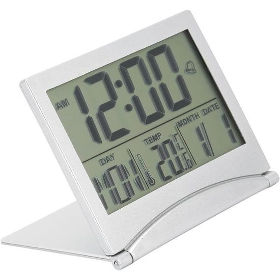 Réveil De Voyage Numérique Portable - LCD Avec Température Et Date - Compact Bureau - Neuf