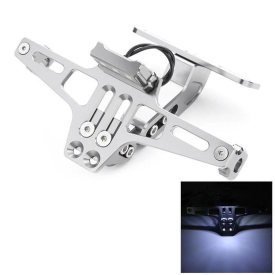 Greluma Feu Plaque Immatriculation Moto LED 12V - Lumière Blanche CNC Aluminium Universelle