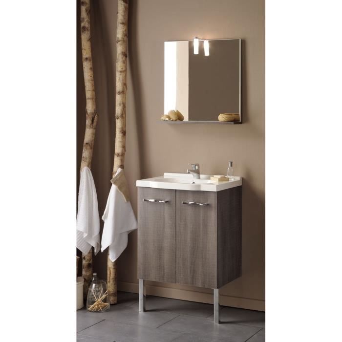 Mano Meuble Sous Vasque Avec Miroir L 60 Cm Decor Reglisse