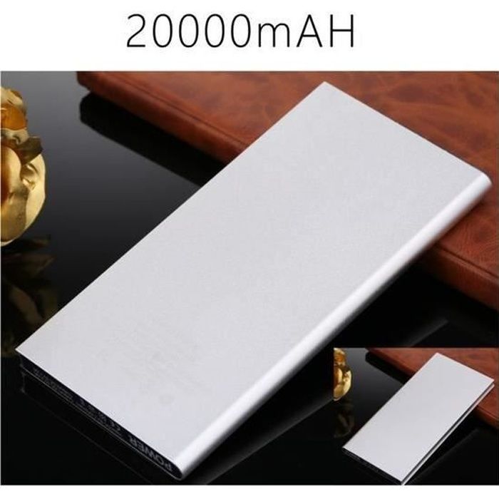 Super fin 20000mAh Power Bank Externe Portable Batterie Externe munie Pour iPhone Samsung iPhone5 iPad MP3 MP4 Android