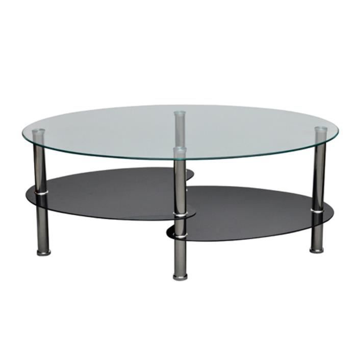 Table basse avec design exclusif Verre trempé Noir