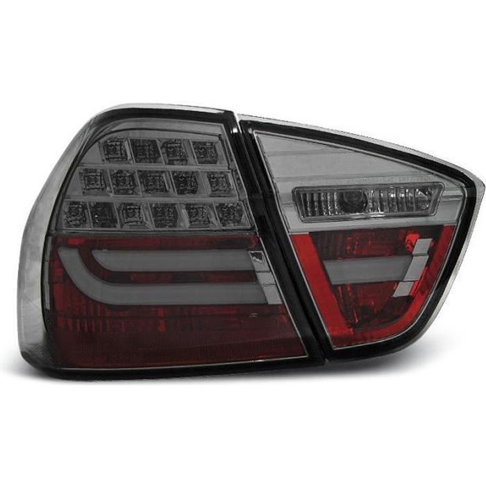Paire de feux arriere BMW serie 3 E90 berline 05-08 fume led LTI (MC9)