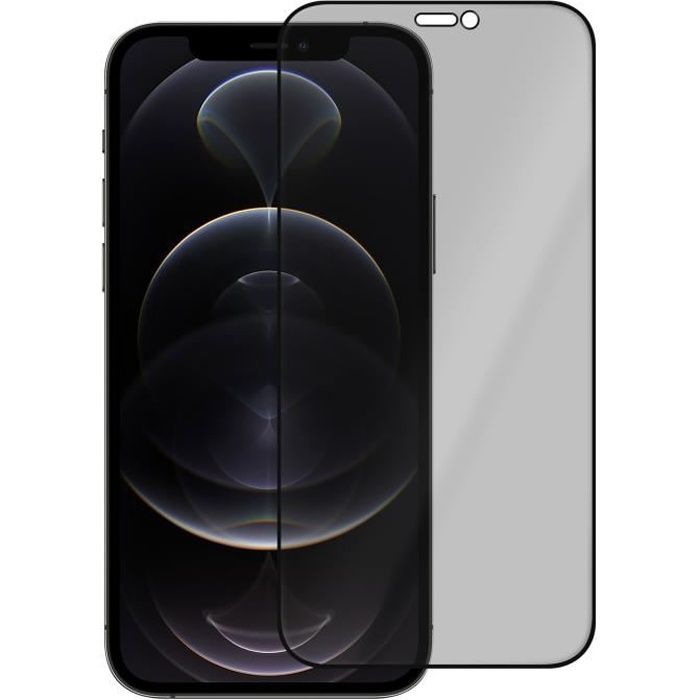 Verre Trempé iPhone 12 Pro Max Anti-espion Antichoc 9H Anti-trace Blueo noir Noir