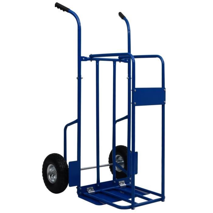 Chariot à bois de chauffage Portant de Bois de Chauffage Range Bûches Porte-bûches Acier 63x70,5x119,5 cm 120 kg Bleu