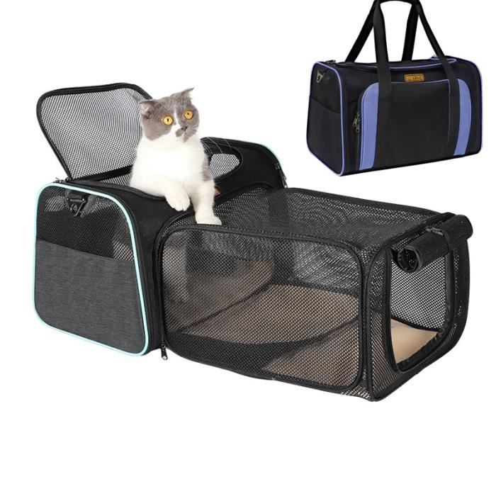 Sac de transport,Sac pour animaux de compagnie Cage d'extérieur respirante pour chats, sacs à bandoulière pour - Type QS-029-blue