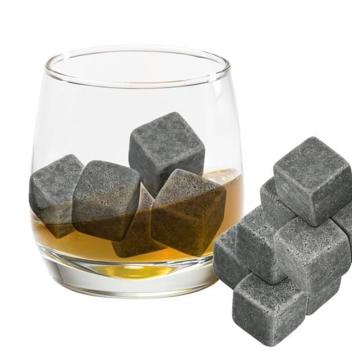 ChangM - 9pcs Whisky Pierres Ice Cubes Glaçons , stéatite Glacons en Pierre avec sac de cordon refroidisseurs de boissons