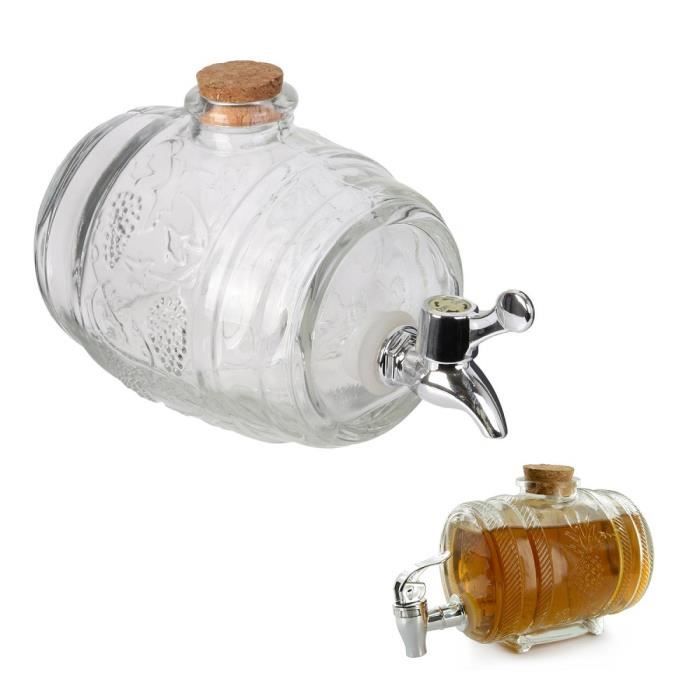 Distributeur Tonneau de Whisky 1 Litre - Décoration Boisson Service - 367