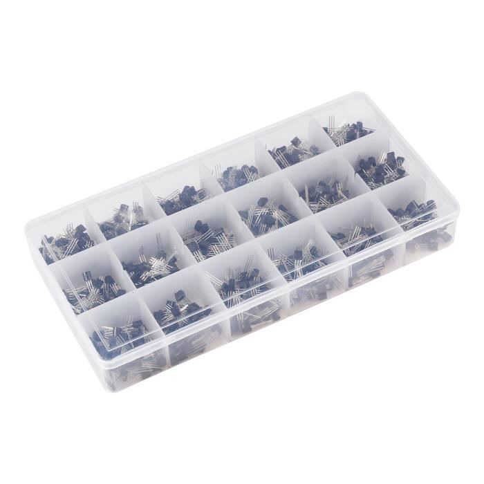 AYNEFY triode semi-conducteur 900Pcs 18 Types Transistors mixtes Composants électroniques Assortiment Kit de transistor