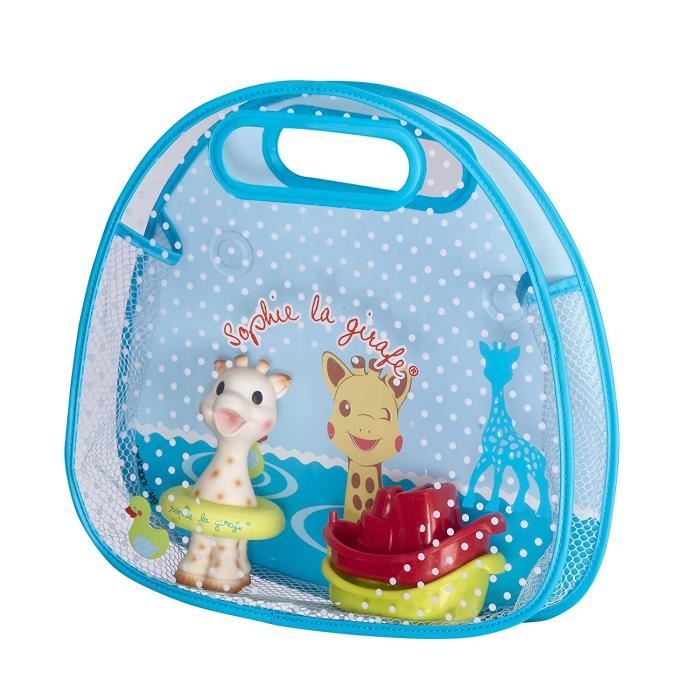 Vulli - Fresh Touch - Sophie la Girafe - Set de Bain avec Panier + Jouet de Bain + 2 Petits Bateaux