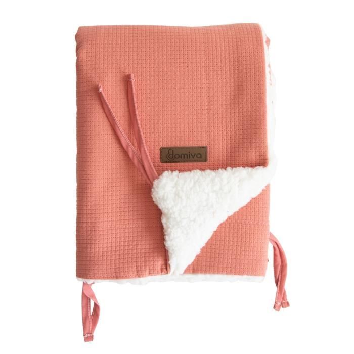 DOMIVA Couverture Fluffy - Coton/Polyester - Idéal poussette - Terracotta - 75 x 100 cm