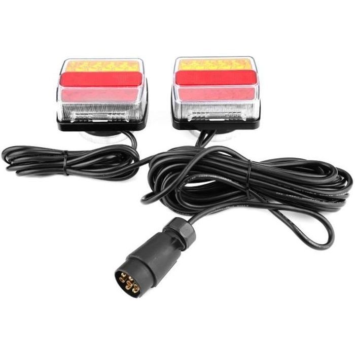 Drfeify Feux arrière pour remorque 1 paire de feux arrière magnétiques à LED 12V pour indicateur de sécurité LED pour voiture