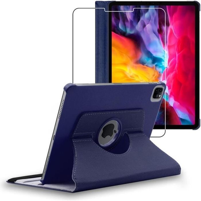 ebestStar ® pour Apple iPad Air (2020) 10.9, iPad Air 4 - Housse PU Cuir Rotatif 360 + Film protection écran en VERRE Trempé, Bleu F