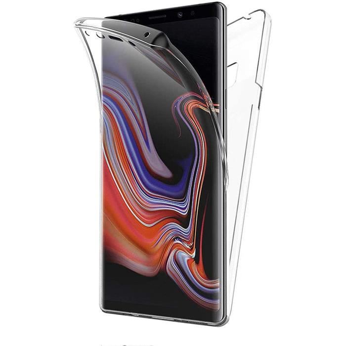 Coque Compatible Samsung Galaxy Note 9 Entièrement Transparente 360 Protection intégrale Avant Souple + arrière Rigide. Housse