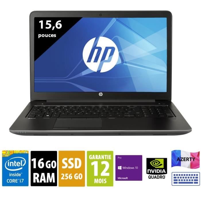 HP Zbook 15 G3 - 15,6 Pouces - Core i7-6820Hq@2.70Ghz - 16Go Ram - 256Go SSD - Quadro M1000M - 1920X1080 (Fhd) - Windows 10 Pro