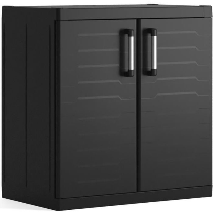 KETER - ARMOIRE BASSE DETROIT XL , Noir, 89 x 54 x 93 cm