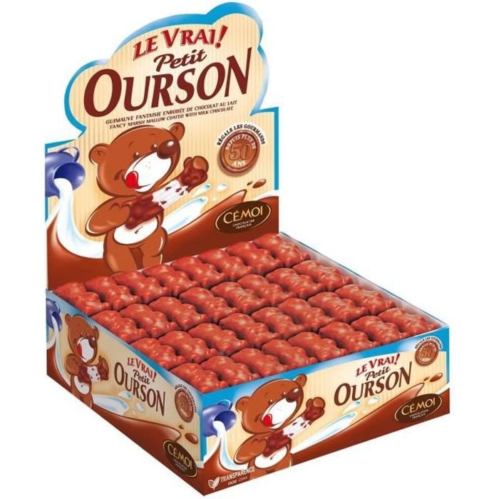CEMOI Présentoir L'Authentique Petit Ourson Guimauve - Chocolat au Lait - 9,4 g x 160 - 1,490 kg
