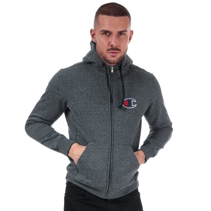 Sweat Zippé Champion Suede C Pour Homme En Gris Charbon.