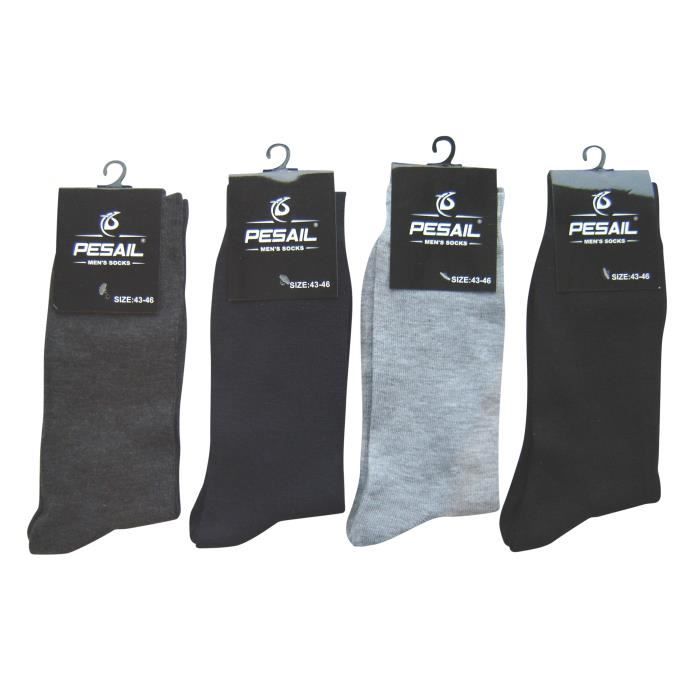 LOT 12 PAIRES DE CHAUSSETTES TAILLE 43 44 45 46 HOMME GARCON UNIES COTON MAJORITAIRE