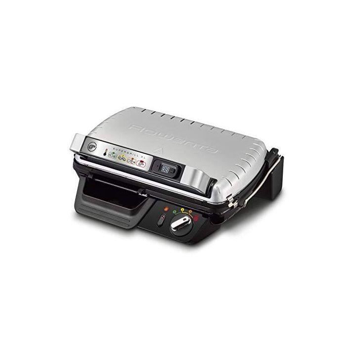 Rowenta GR461B SuperGrill XL, 2 positions de cuisson, thermostat réglable, facile à nettoyer