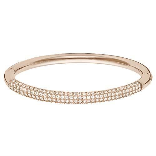 Swarovski Bracelet-Jonc Stone, Blanc, Métal Doré Rose